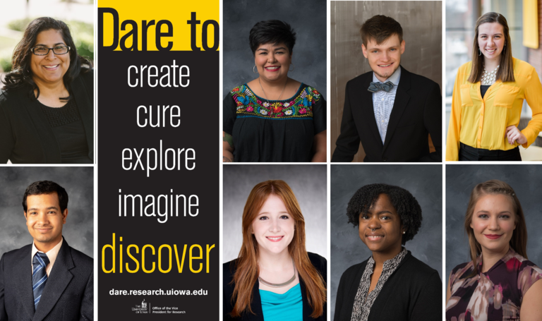 student headshots Dare to Discover banner students
