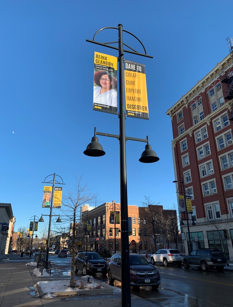 downtown banner featuring Reina Glandon downtown banners