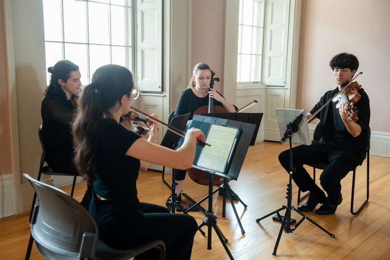 String quartet playing in the Old Capitol Museum