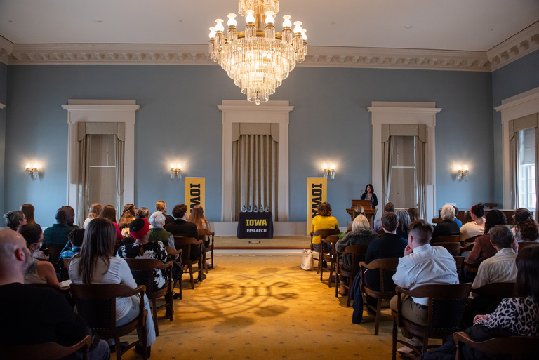 Senate Chamber full of friends, family and mentors for the 2026 2026 Student and Postdoctoral Discovery and Innovation Award Winners