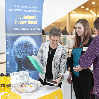 IRB booth at research services fair