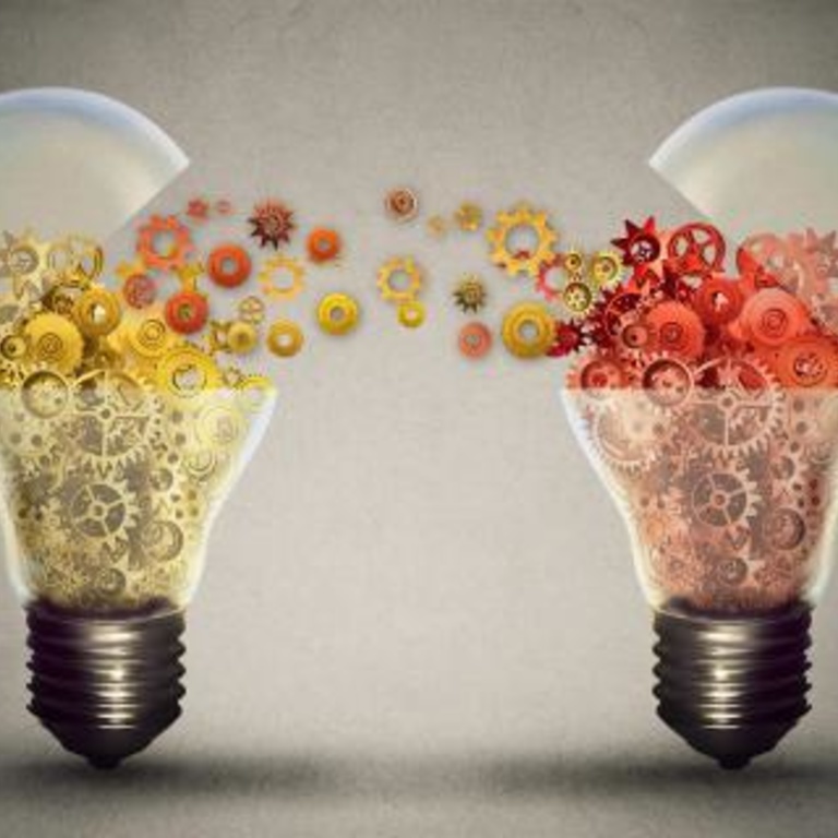 merging ideas lightbulbs