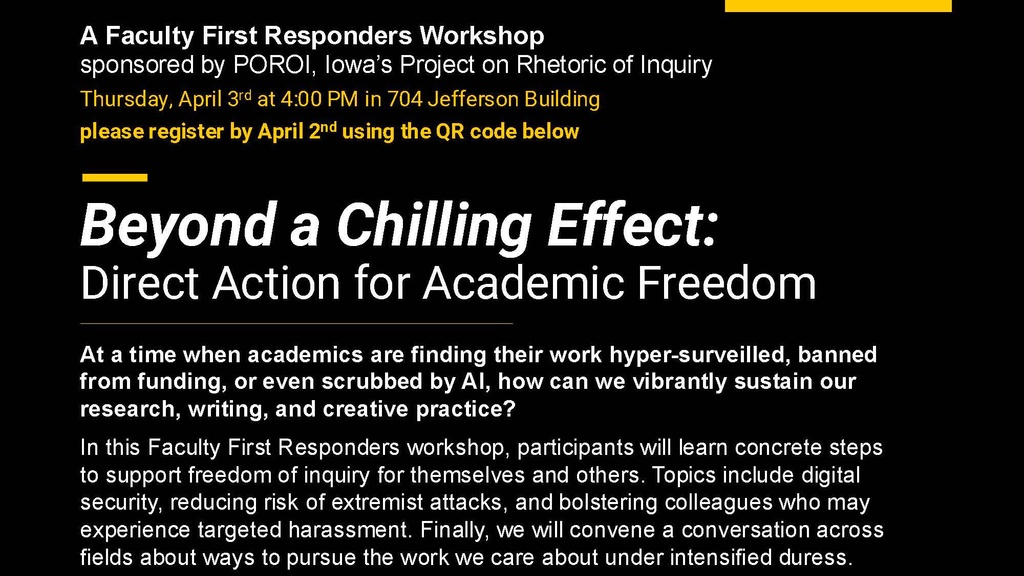 Beyond a Chilling Effect: Direct Action for Academic Freedom promotional image